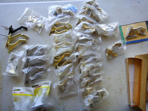 30+ lot of handrail hand rail brackets brass nickle aluminum handyman kit