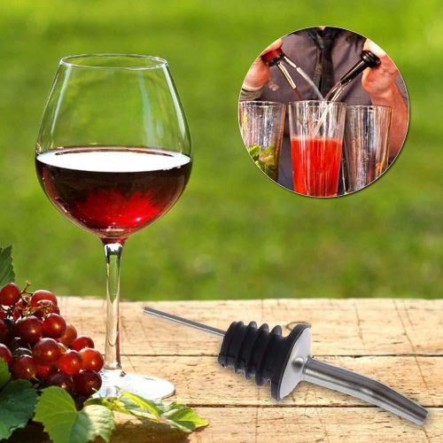 New Stainless Steel Free Flow Vented Pourer Wine Liquor Bottle Spout Stopper  KJ