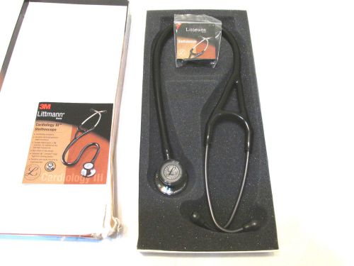 3m LITTMANN CARDIOLOGY III STETHOSCOPE 3157SM 27&#034; BLACK SMOKE CHESTPIECE