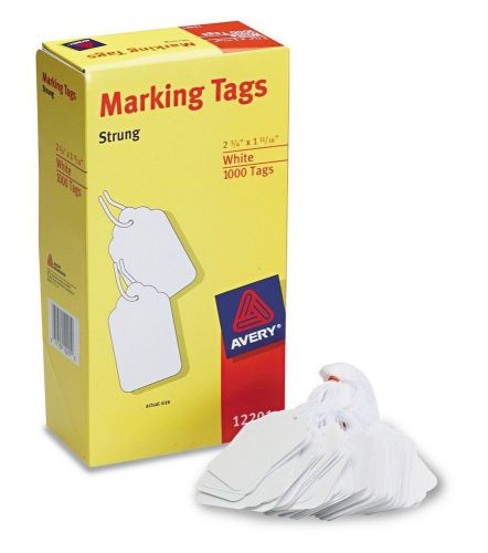 New avery white marking tags strung, 2.75 x 1.68 inches, pack of 1000 (12201) for sale