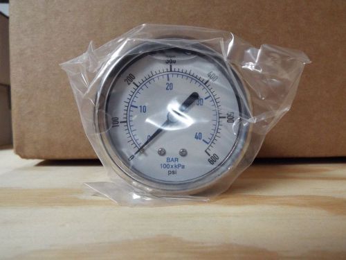 0-600 PSI/bar 2.5&#034; Stainless Brass Center Back Mount Pressure Gauge