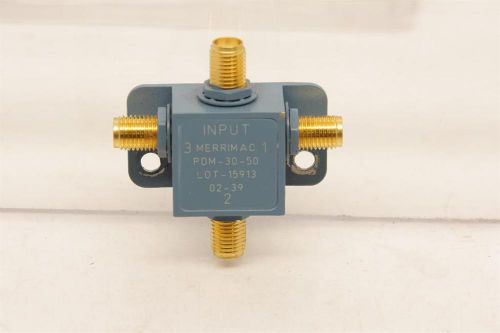 MERRIMAC PDM-30-50, 1-2000 MHZ, 3 WAY POWER DIVIDER SPLITTER COMBINER. ,,USED,,