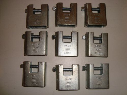 Lot of 9 b-line b303 12100 series beam clamps rod for sale