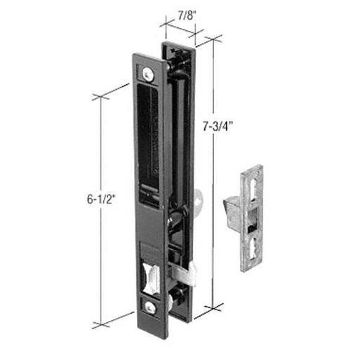 CRL Black Flush Mount Handle Set with 6-1/2&#034; Screw Holes