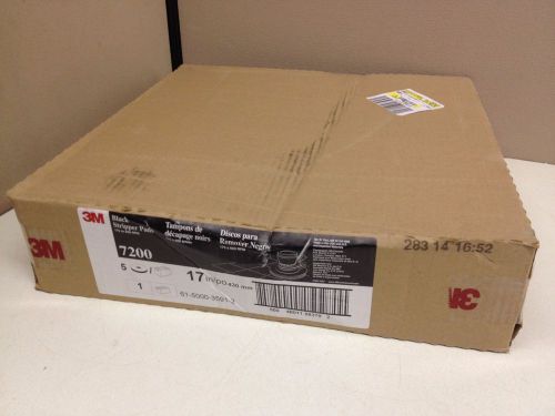 BOX of 5 3M Black 7200 Stripper Pads 17&#034; 175-600RPM