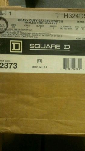 SQUARE D H324DS Safety Switch Surplus New - Unused 200 Amp Stainless Disconnect