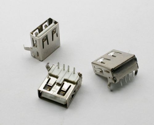 10pcs USB Type-A 4Pin 90° no curling Female Connector HW-UAF-04