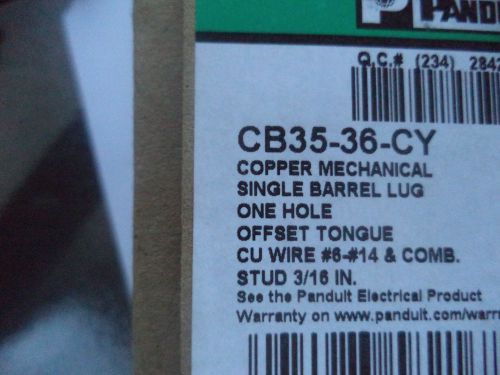 PANDUIT CB3536CY COPPER MECHANICAL SINGLE BARREL LUG LOT OF 5