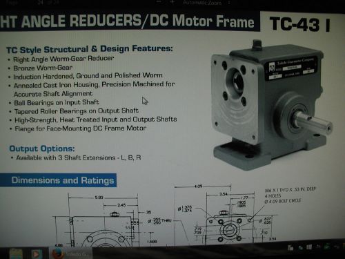 NEW TOLEDO GEARMOTOR COMPANY MODEL TC431 R60 AS SPEED REDUCER