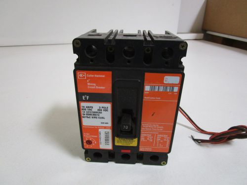 CUTLER-HAMMER CIRCUIT BREAKER E2F070MMU62 *USED*