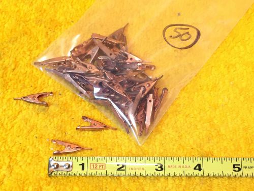 ***NEW*** LOT  OF (50) SMALL CRIMP ON COPPER ALLIGATOR CLIPS