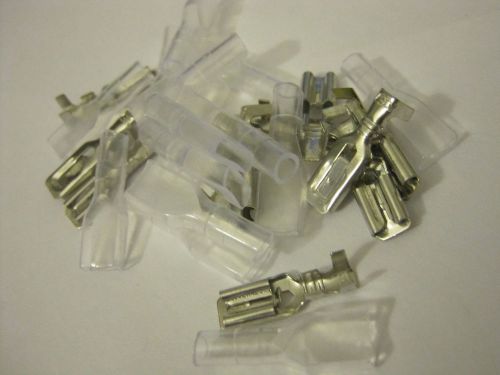 U.S. Seller - Female Spade Crimp Terminal 4.8mm Connector with Case - 20 pcs