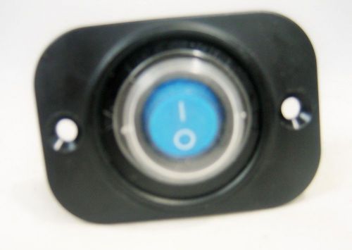 Covered Waterproof Rocker Toggle Switch SPST Marine Socket 12V Panel Lighted Blu