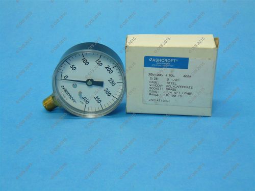 Ashcroft 25w1005-h-02l-400# 2 1/2&#034; pressure gauge 0-400 psi lm 1/4&#034; npt new for sale