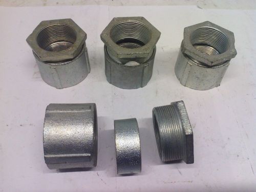 3pc 1 1/2 Galvanized Pipe Union Lot of 4