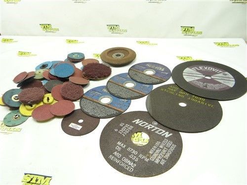 HUGE ASSORTED LOT OF SANDING DISKS &amp; CUTTING WHEELS NORTON CHICAGO FLEXOVIT