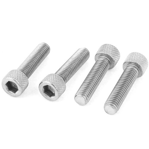 M5 x 20mm Stainless Steel Knurled Head Hex Socket Cap Screw Bolt 4pcs