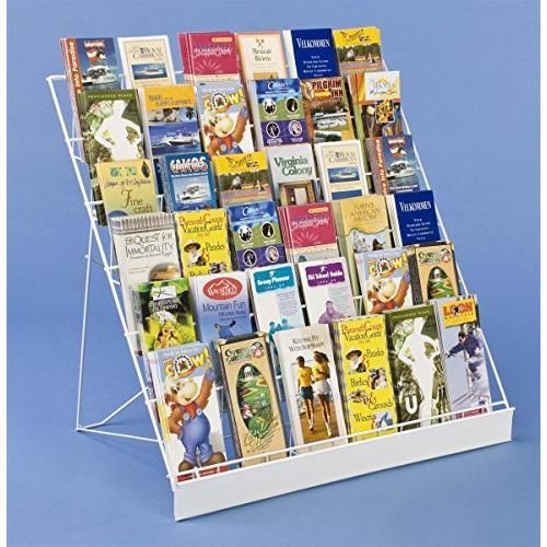 Displays2go Wire Countertop Literature Rack, 6-Tier Brochure Organizer, Open New