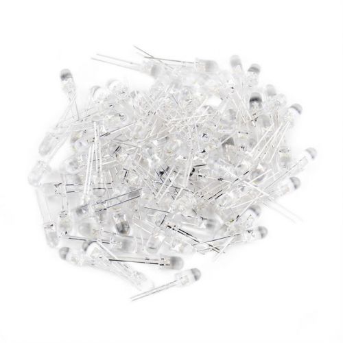 100Pcs 5mm White Ultra-Bright LED Light Lamp Emitting Diodes 15000MCD MU