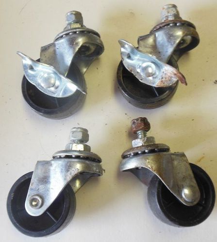 4--2-1/2&#034;  Casters w/ 1/4&#034; stem polyurehane -wheels 1-1/2&#034; diamenter (C)