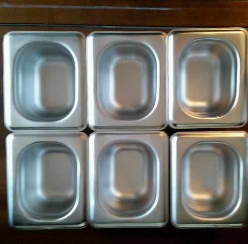 6 Winco SPJH-1802 Eighteenth Size Pans 3-7/16&#034;x4-1/4&#034;x2&#034; Mini Pans