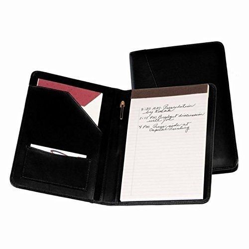 Royce Leather Jr. Writing Padfolio, ManMade Black