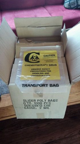1000 2-mil chemotherapy reclosable poly bag 6x9 medical specimen ziplock 137549 for sale