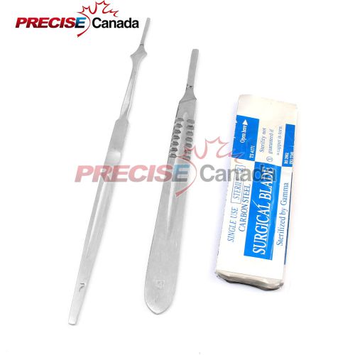 SCALPEL KNIFE HANDLES #4 #7 WITH 20 STERILE SURGICAL BLADES #10 #22