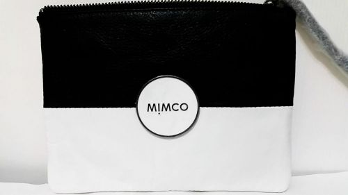 Mimco Leather TANDEM Pouch Holder Zip Top Makeup BNWT RRP $129