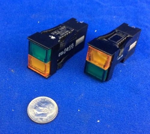 (Lot of 2) eao 41-041-006 PANEL MOUNT INDICATOR GREEN/AMBER LENS