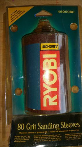 ***NEW*** RYOBI (6) PIECE 80 GRIT SANDING SLEEVES 4605080 FOR 0SS500 SANDER