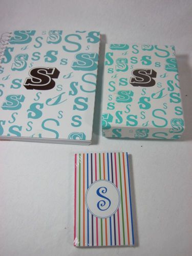 S Monogram Notebook, Notepad, Cards!
