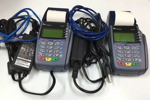 2 SETS Of Verifone VX-510LE Omni 5100 POS Credit Card Terminal w Power Adapter