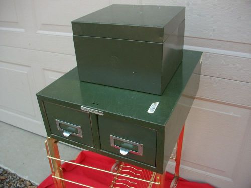 lot vtg Steelmaster Card Catalog Industrial Two 2 Drawer Metal File Box Index