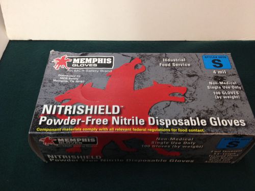 NEW MEMPHIS GLOVES NITRISHIELD POWDER-Free  NITRIL DISPOSABLE GLOVE SIZE Small