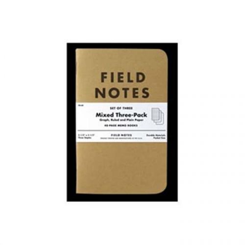 Field Notes Brand Pocket Notebook - Pack of Three - Factory Seal - Mixed Paper