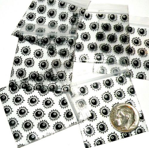 200 Magic Eight Ball 1.5 x 1.5 inch baggies, 1515 Apple mini ziplock bags