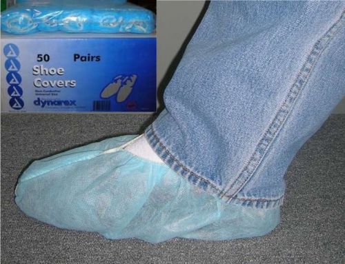 DYNAREX Blue Shoe Covers 50-PK Real Estate Agents Contractors Service ONE SIZE !