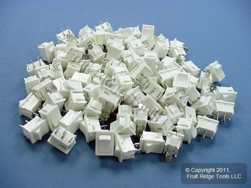 100 Leviton White Snap-In Mini Rocker Panel Switches ON/OFF 10A 125V SPST MR002