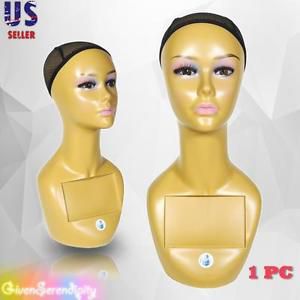 Realistic Plastic Female MANNEQUIN head lifesize display wig hat 18&#034; A3