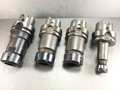 (4) Techniks &amp; Valenite HSK63A Collet Chuck Tool Holder (3) ER32 (1) ER16 HSKA63