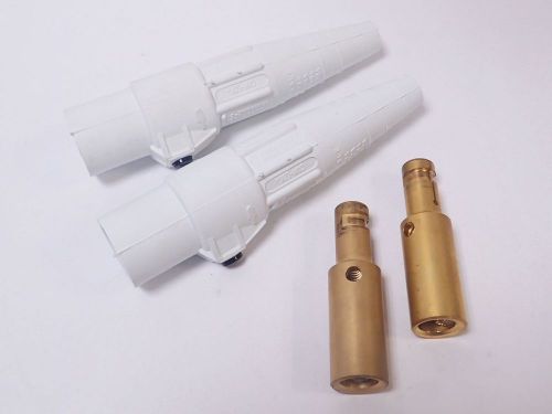 PAIR OF CROUSE-HINDS E-Z1016 1/0 - 4/0 FEMALE WHITE CAM-LOK CONNECTORS