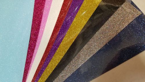 Grab bag 10 sheet 8x12&#034; super glitter heat press thermal transfer vinyl htv lot for sale