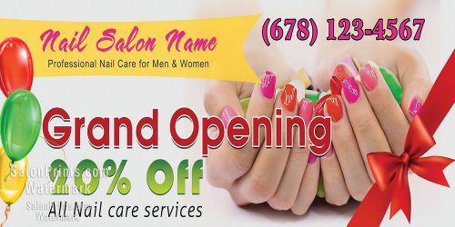 (3ft x 6ft) Custom Nail Salon Vinyl Banner - Colorful Manicure || VBN-004