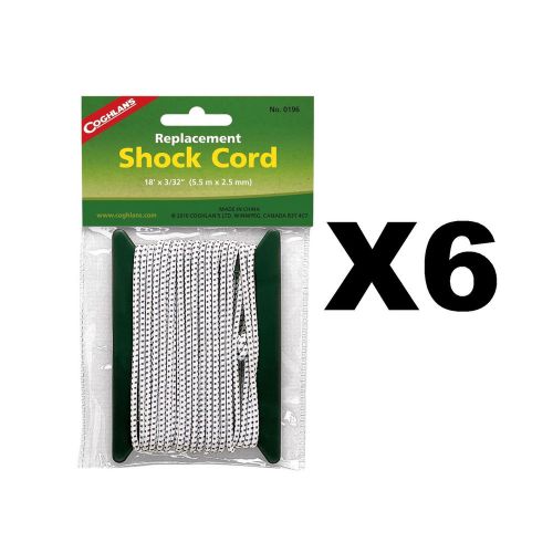 Coghlan&#039;s Replacement Shock Cord Repair Kit for Tent Poles 3/32&#034;x18&#039; (6-Pack)