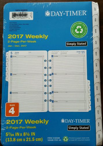 Day-Timer Weekly Planner Calendar Refill 2017, Two Page Per Week Size 4