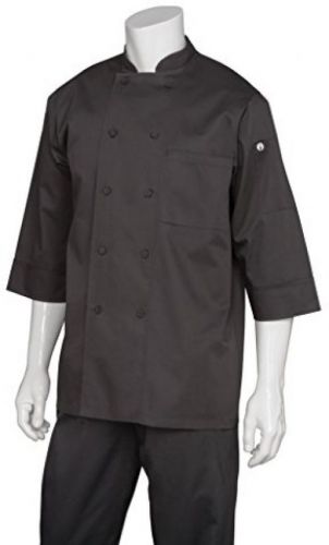 Chef works jlcl-blk-s basic 3/4 sleeve chef coat, black, small for sale