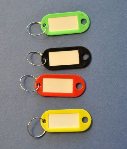 4 Plastic Key Tags with Removable Labels - Ships from Illinois, USA