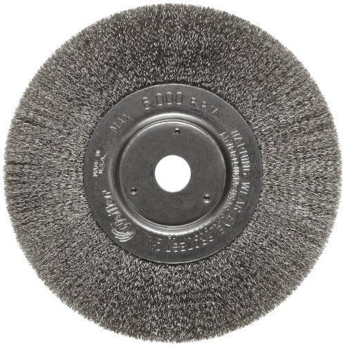 Weiler Trulock Narrow Face Wire Wheel Brush, Round Hole, Stainless Steel 302,