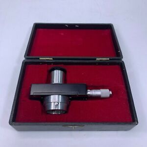 Unitron Micrometric Eyepiece 0-.5&#034; With Mitutoyo Micrometer and Wood Case